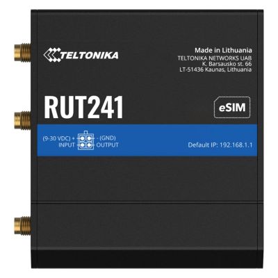4. Teltonika RUT241 eSIM 4G LTE Cat 4 Industrial Router, 2x RJ45 100Mb/s