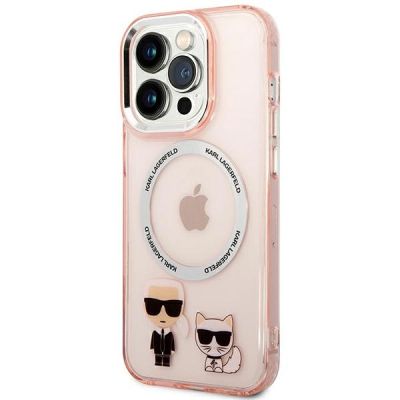 2. Karl Lagerfeld KLHMP14LHKCP iPhone 14 Pro 6.1" hardcase pink/pink Karl & Choupette Aluminum Magsafe
