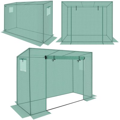 GREENHOUSE FOR TOMATOES AND CUCUMBERS 200x77x168-150CM PE GREEN