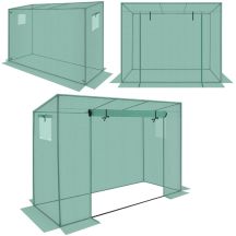 GREENHOUSE FOR TOMATOES AND CUCUMBERS 200x77x168-150CM PE GREEN