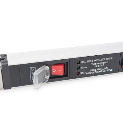 4. Digitus Power strip with aluminum profile and switch, surge protection, integrated mains filter, 5 sockets with contacts