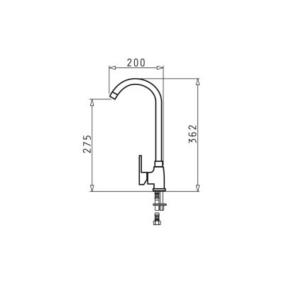 2. PYRAMIS BELLO PLUS 090927601 kitchen faucet, carbon black, lightly speckled