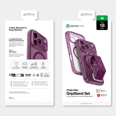 9. AmazingThing Titan Pro Lens Stand Set for iPhone 18 Pro with Magnetic Holder and Stand, Compatible with MagSafe - Purple