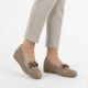 5. Women's beige wedge shoes with decoration M.Daszyński MR2265