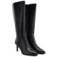 4. Women's leather boots with a high heel, insulated, black Sergio Leone KZ-30-S