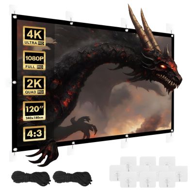 MACLEAN PROJECTION SCREEN, 120", 240X180CM, 25MM BORDER 4:3, TENSION HOOKS MC-169