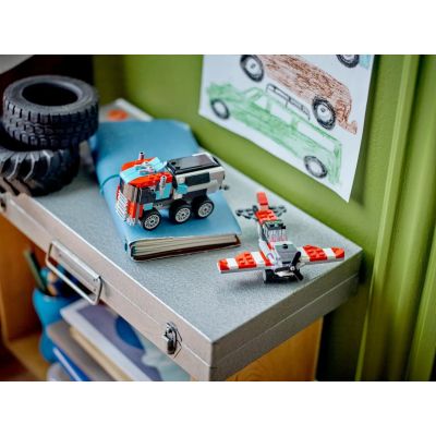 10. LEGO Creator 31146 Flatbed Truck with Helicopter