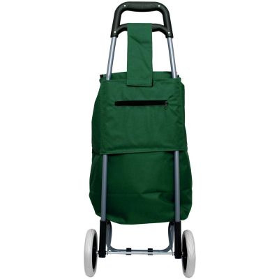 10. TROLLEY SHOPPING BAG ON WHEELS WITH FRAME 31L GREEN WHITE