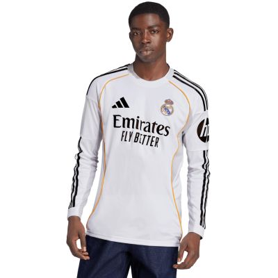 8. adidas Real Madrid 25/26 Long Sleeve Home Men's Jersey White JN8884