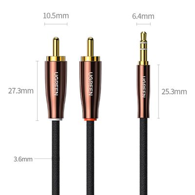 15. Ugreen cable audio cable 3.5 mm mini jack (male) - 2RCA (male) 2m copper (AV170)