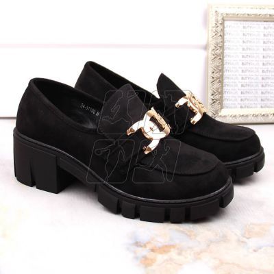 13. Vinceza W JAN250 suede high-heeled moccasin shoes, black