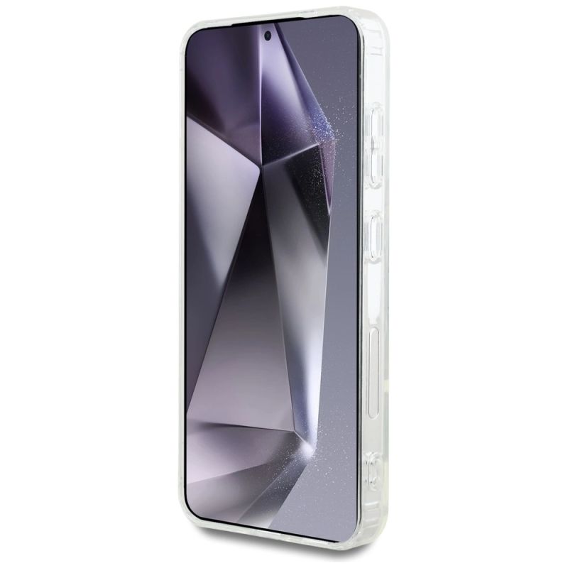 5. Case Karl Lagerfeld Button Karl & Choupette Heads Printed Logo MagSafe Samsung Galaxy S25 white