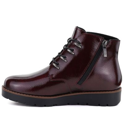 3. Women's patent leather burgundy wedge ankle boots Potocki Z25-JE19360