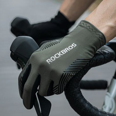 5. Rockbros cycling gloves spring/summer/autumn, full, size: M - green