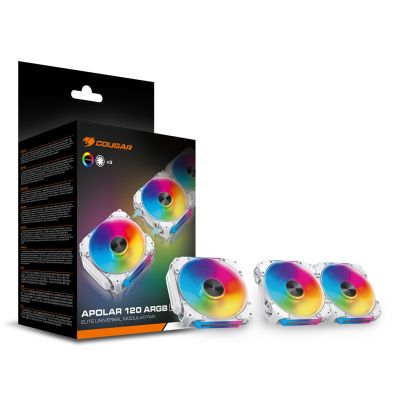 9. COUGAR CF-APR12HW3-RGB Computer Case Fan 12 cm White 3 pcs.