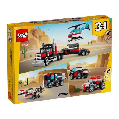 2. LEGO Creator 31146 Flatbed Truck with Helicopter
