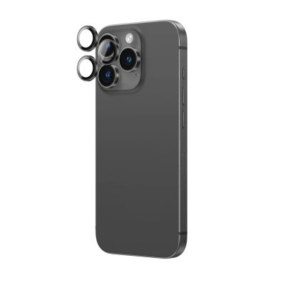 3. AmazingThing AR Aluminum 3 Lens Glass with Camera Lens Frame for iPhone 16 Pro / 16 Pro Max - Black
