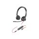 11. HP Poly Blackwire 3325 USB-C Stereo Headset Microsoft Teams Certified + 3.5mm Plug + USB-C/A Adapter