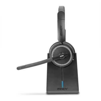2. Lindy L118 Headset Wireless Headband Office/Call Center USB Type-C Bluetooth Charging Base Black