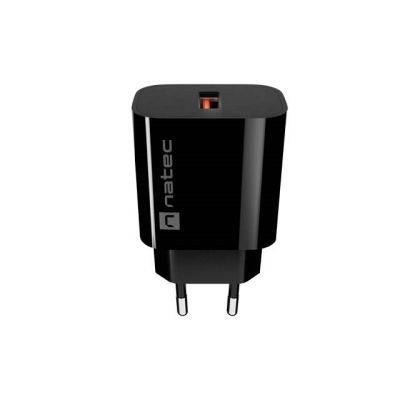 4. NATEC RIBERA 1X USB-A 18W BLACK WALL CHARGER