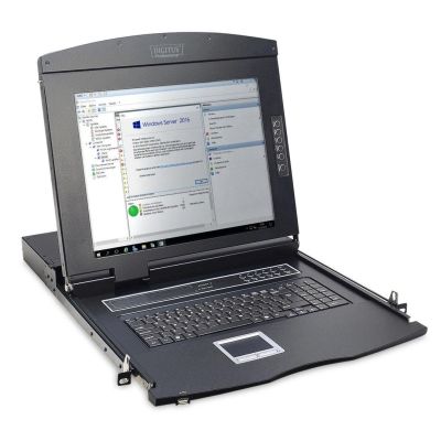 10. Digitus Modular Console with 17” (43.2 cm) TFT Monitor, 8-Port KVM Switch & Touchpad, US Keyboard