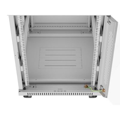 4. 19" 15U 600x800 gray glass door LCD installation rack cabinet Lanberg (Flat Pack) V2
