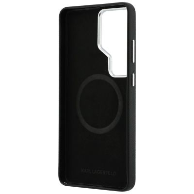 7. Karl Lagerfeld Saffiano KC Metal Logo MagSafe Case for Samsung Galaxy S26 Ultra, Black