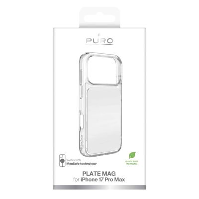 2. Puro Plate Mag Case for iPhone 17 Pro Max Compatible with MagSafe - White