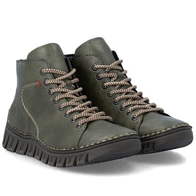 4. Women's ankle boots, green, insulated, Rieker 57501-54