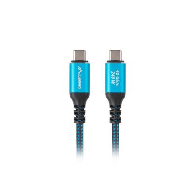 LANBERG USB-C CABLE M/M USB4 0.5M 240W 8K 60HZ BLACK-BLUE