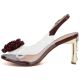 3. Burgundy Transparent Heeled Sandals D&A MR62-9077