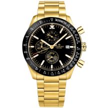 Men's Watch Giewont Chronograph Sapphire Gold Black GW8720-B4