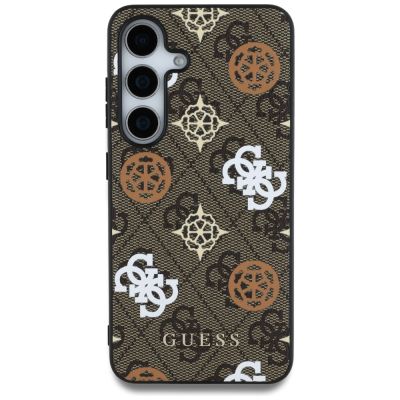 3. Guess 4G Printed Colored Peony Pattern MagSafe case for Samsung Galaxy S25 brown