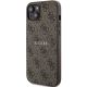 2. Guess 4G Collection Leather Metal Logo MagSafe Case for iPhone 15 Plus / 14 Plus - Brown