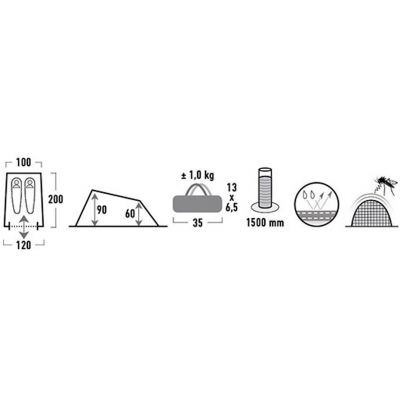 7. High Peak Minilite 2-person tent 10157