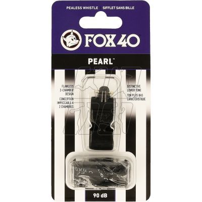 Pearl Fox whistle 40 + string black