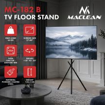 MACLEAN TV FLOOR MOUNT / STAND, 37-80", MAX. VESA 600X400, MAX. 60KG, MC-182 B MC-182 B