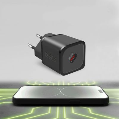 5. SBS TETRGAN1C20K 20W GaN USB-C Wall Charger with Power Delivery - Black