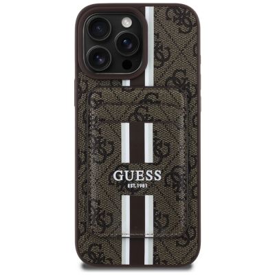 2. Guess 4G Stripes case with Magsafe wallet for iPhone 16 Pro Max brown