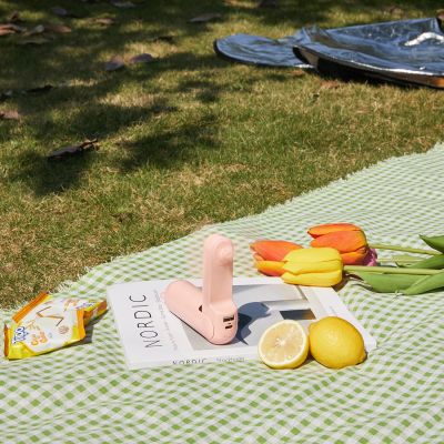 4. Jisulife Handheld Fan Life8 Portable USB Fan with Power Bank Function 2000mAh and Flashlight - Pink