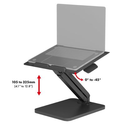 2. MACLEAN DESK STAND FOR MONITOR OR LAPTOP, GAS SPRING, FOR SITTING AND STANDING WORK, BLACK MC-493