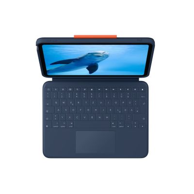 6. Logitech Rugged Combo 4 Touch QWERTZ German Smart Connector Blue