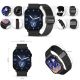 11. Smartwatch Gravity GT15-1 Black Silicone Strap + Black Bracelet
