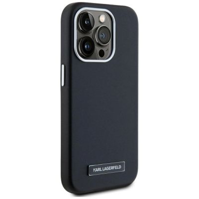 4. Karl Lagerfeld FW Metal Plate MagSafe iPhone 15 Pro Case - Black