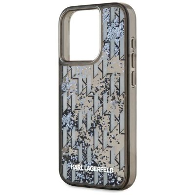 6. Karl Lagerfeld Liquide Glitter Monogram Gradient iPhone 15 Pro Max Case - Black