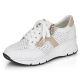 17. Rieker W N6304-80 white leather wedge shoes