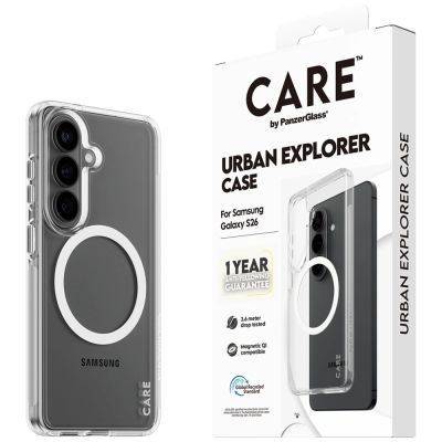 5. CARE by PanzerGlass Urban Explorer Transparent Case w. White Qi for Samsung Galaxy S26 - transparent