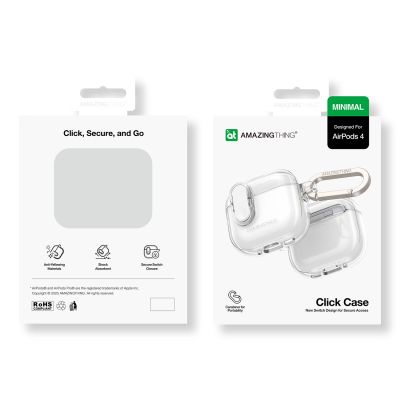 4. AmazingThing Minimal Case for AirPods 4 - Clear