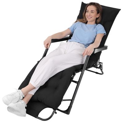 27. BALATON MULTIPLE-POSITION ARMCHAIR WITH CUSHION AND HEADREST, BLACK