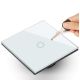4. MACLEAN TOUCH LIGHT SWITCH, SINGLE, GLASS, WHITE WITH ROUND BUTTON DIMENSIONS 86X86MM MCE702W